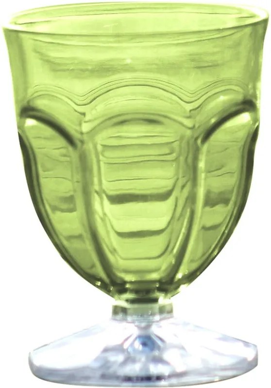 Sada 6 zelených plastových pohárov na vodu Sunvibes Happy, 250 ml