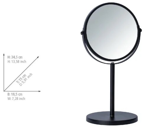 WENKO 24101100 - Zrkadlo ASSISI 18,5x34,5 cm čierne