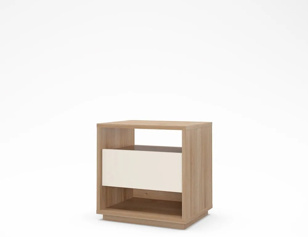 Krémovobiely/v prírodnej farbe nočný stolík v dekore duba Dennis – Marckeric