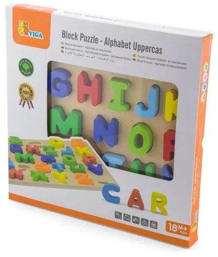 Viga Detské vkladacie puzzle Viga Abeceda