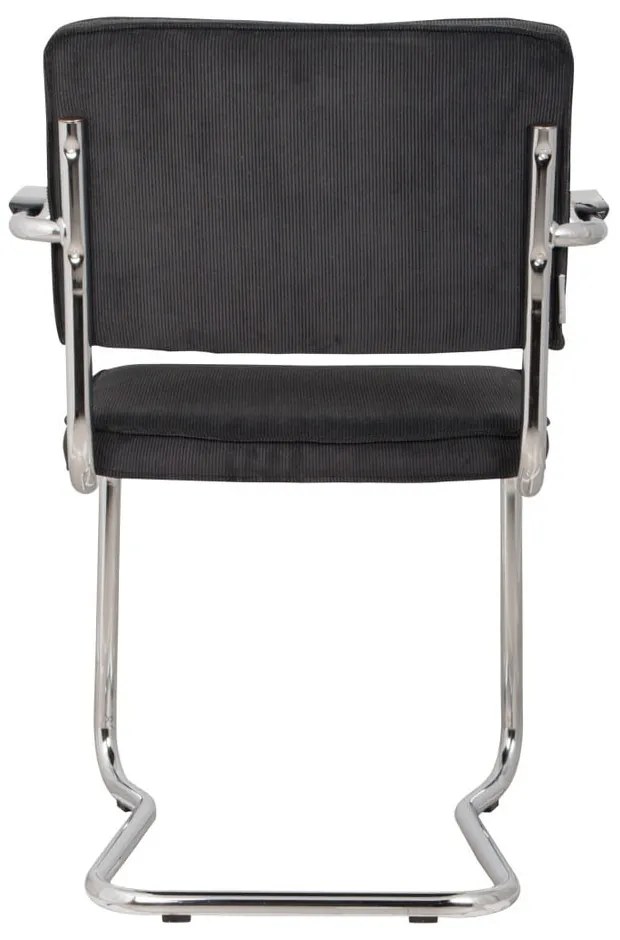 Sada 2 čiernych stoličiek s opierkami Zuiver Ridge Kink Rib