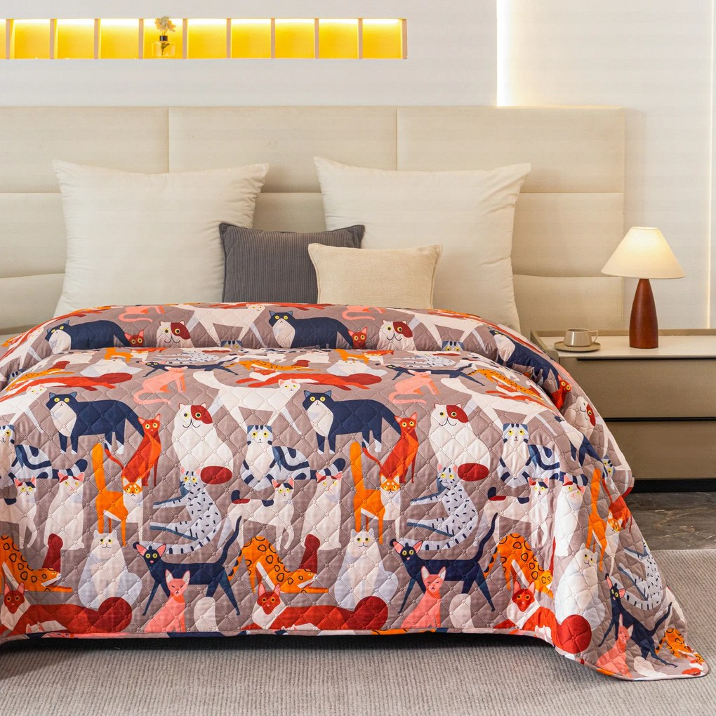 Prehoz na posteľ CATMOSPHERE, farebný Rozmer: 170 x 210 cm