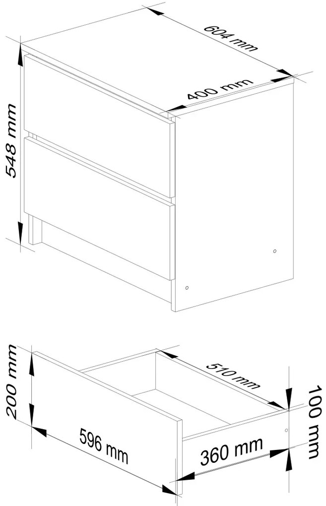 Komoda Liv 60 cm jelša