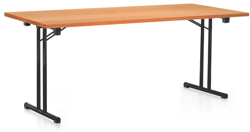 Skladací stôl 180 x 80 cm, čierna podnož, buk