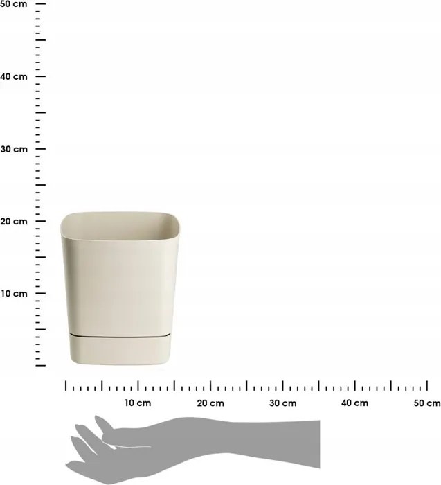 Plastový květináč s podmiskou Cubi 19x19 cm - výber z 6 prevedení