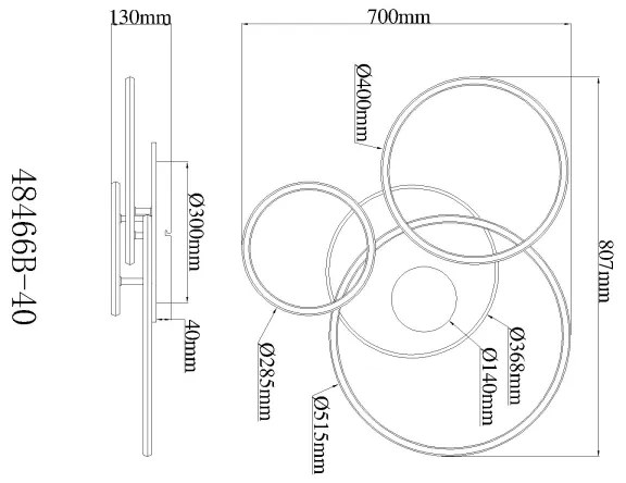 Globo 48466B-40-LED Stmievateľné stropné svietidlo INVERTINA 40W/230V 2700-6500K 70x80,7cm+DO