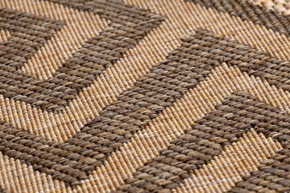Šnúrkový koberec  SIZAL FLOORLUX kruh 20014 Grécky mais / coffeee