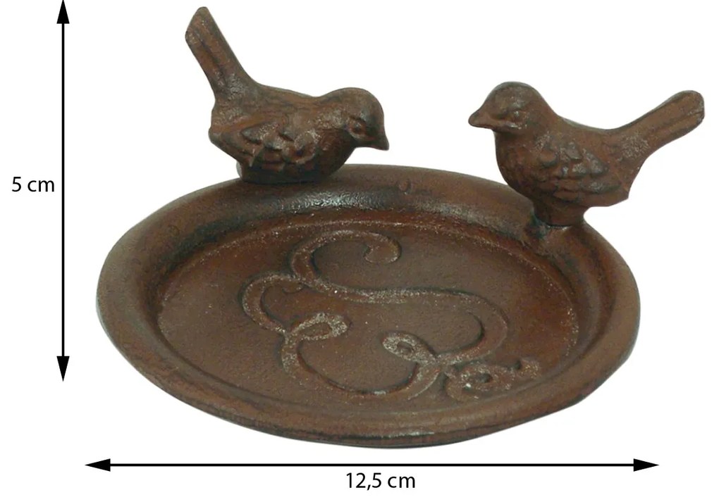 Napájadlo pre vtáky Mike, 5x12,5 cm, liatina, hnedá