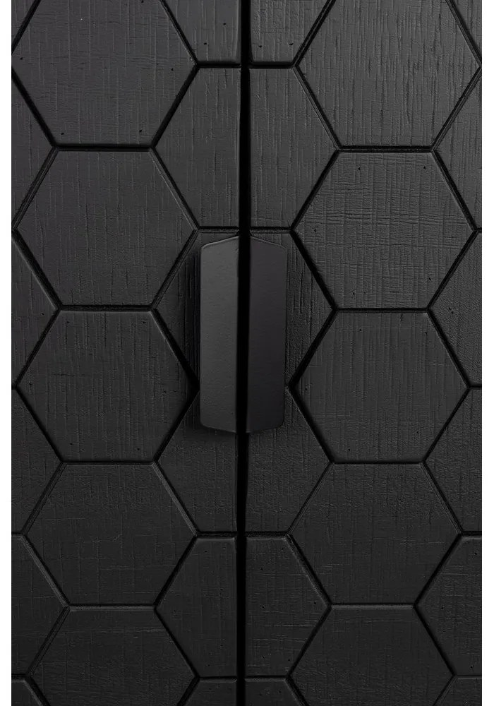 Čierna nízka komoda z borovicového dreva 135x90 cm Linc – White Label