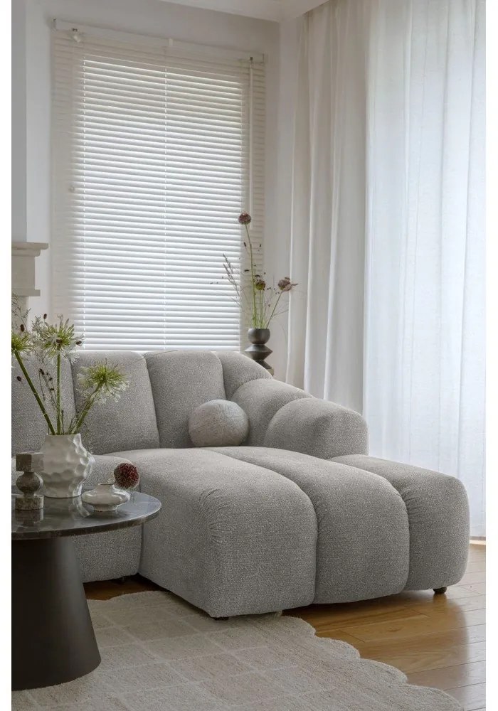 Svetlosivá rohová pohovka (pravý roh/s leňoškou) Shell – Miuform