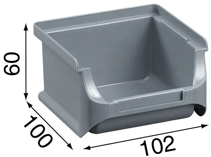 Plastové boxy PLUS 1, 102 x 100 x 60 mm, sivé, 30 ks