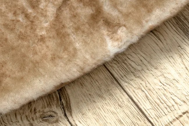 Koberec LAPIN Shaggy slonia kosť/hnedý protišmykový