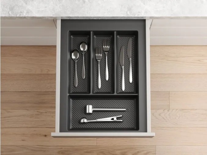 IN-DURO Príborník STRIPES 29 - 35 cm s hĺbkou 42 - 49 cm, antracit