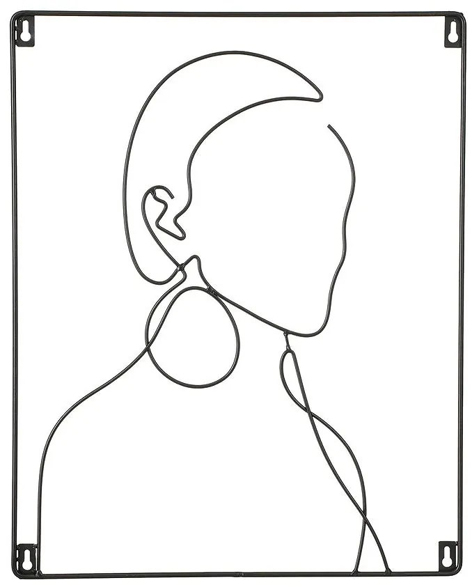 Dekorácia nástenná dievča čierna 40 x 50 cm 1135