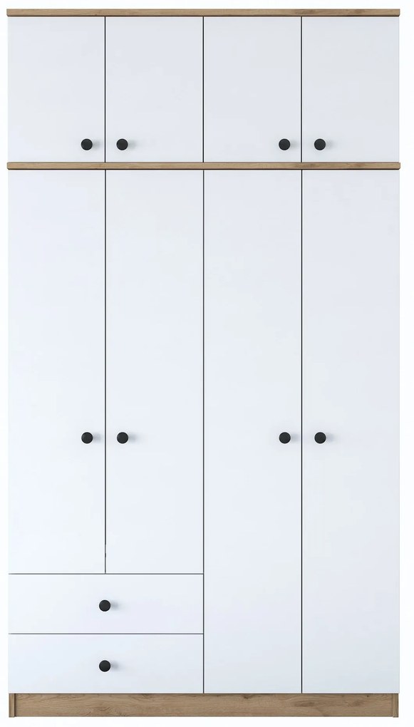 Šatníková skriňa BA 121 120 cm orech/biela