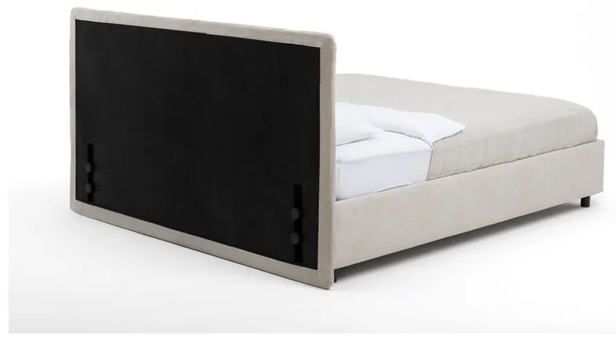 Béžová čalúnená dvojlôžková posteľ s úložným priestorom s roštom 160x200 cm Myra Slim Line – Bonami Selection
