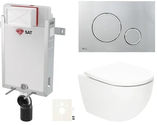 Závesný wc set SAT Fusion na zamurovanie vírové splachovanie SIKOSZTORFU71, 1 ks
