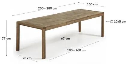 BRIVA AGED WOOD rozkladací jedálenský stôl 200 cm