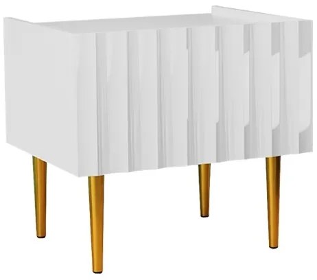 Nočný stolík ARCOS 46x50 cm biela/zlatá