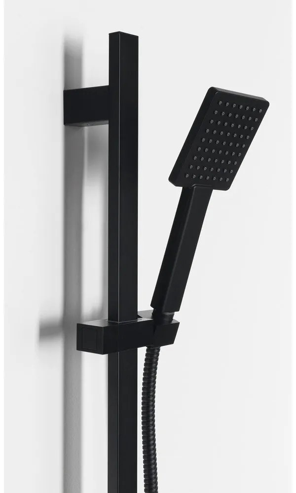 Matne čierna antikoro sprchová súprava s ručnou sprchou a posuvným držiakom 70 cm – Sapho