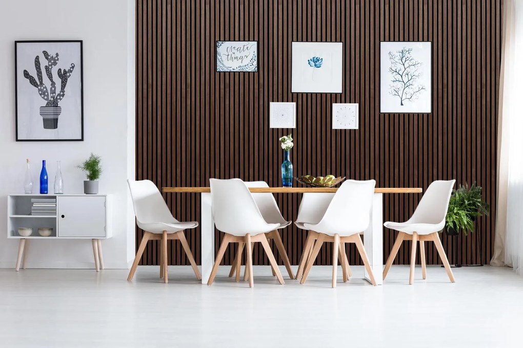 Drevený akustický panel, 2400 x 600 mm, B2BP007, orech