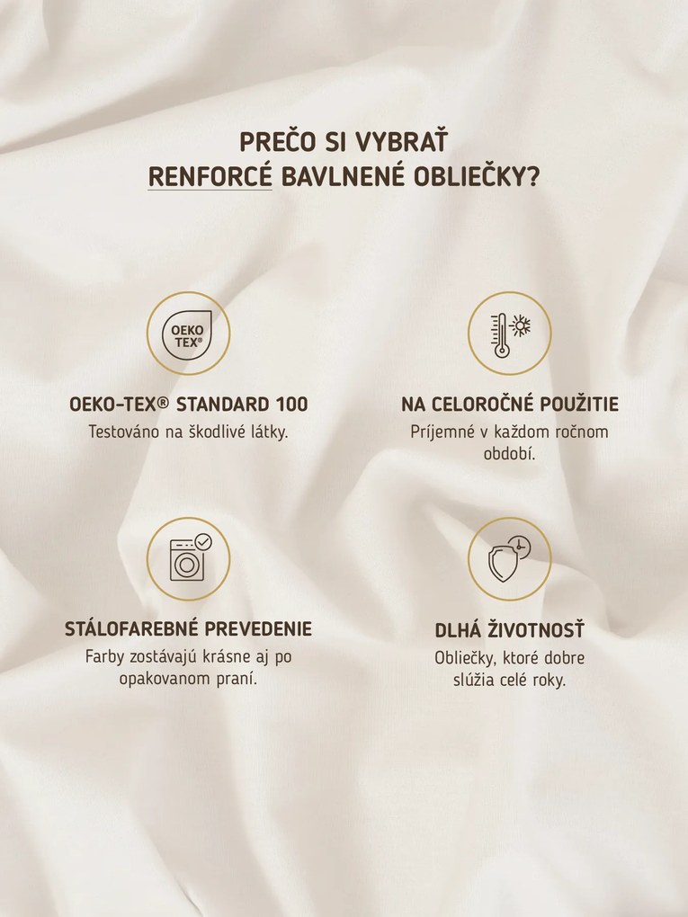Predĺžené bavlnené obliečky Renforcé - Tekvica
