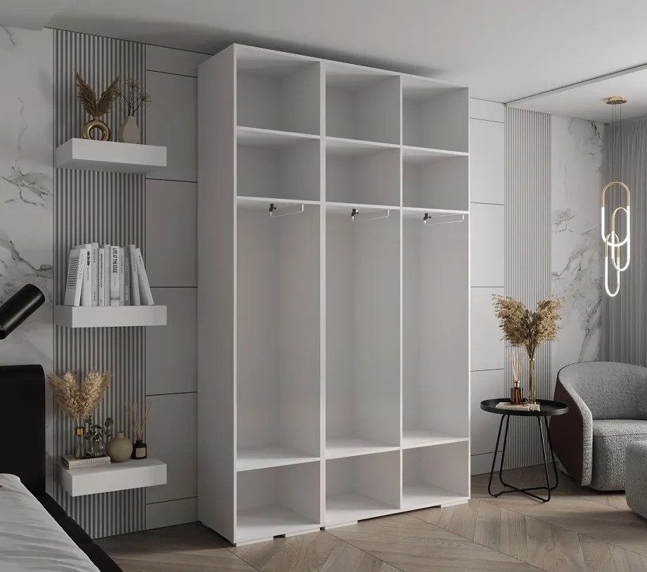 Šatníková zostava Inova 4 - biela / 150 cm