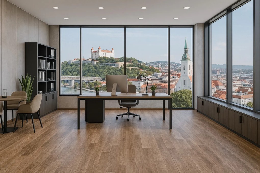 Beaulieu International Group, PVC podlaha - lino Master X Premium 3803, na mieru, šíře 4m, hnedá, bez podkladu, chodba / predsieň