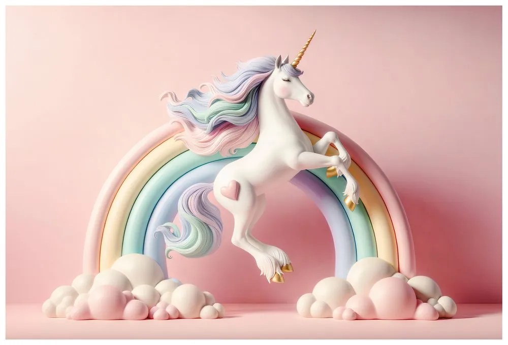 Fototapeta pastelový jednorožec v dúhe
