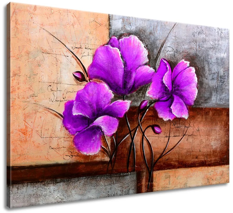 Gario Ručne maľovaný obraz Nádherný fialový Vlčí mak Rozmery: 120 x 80 cm