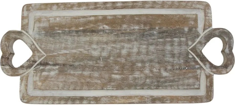 Servírovacia doštička z mangového dreva so srdiečkami Jacques - 50*22 cm
