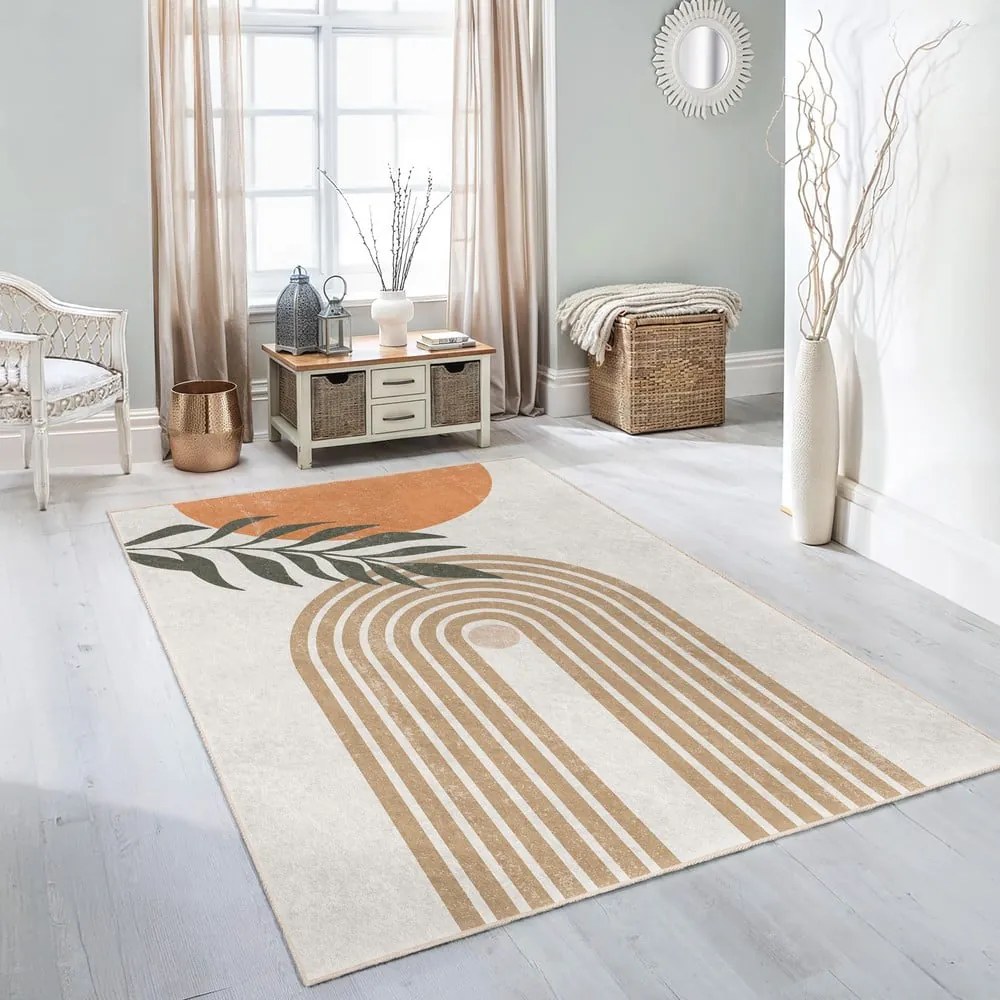 Krémový prateľný behúň 80x200 cm Dot Arch – Mila Home