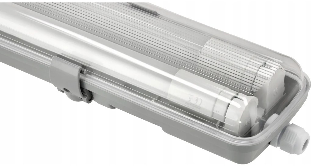 BERGE Hermetické svietidlo 120cm + 2x LED trubica neutrálna biela