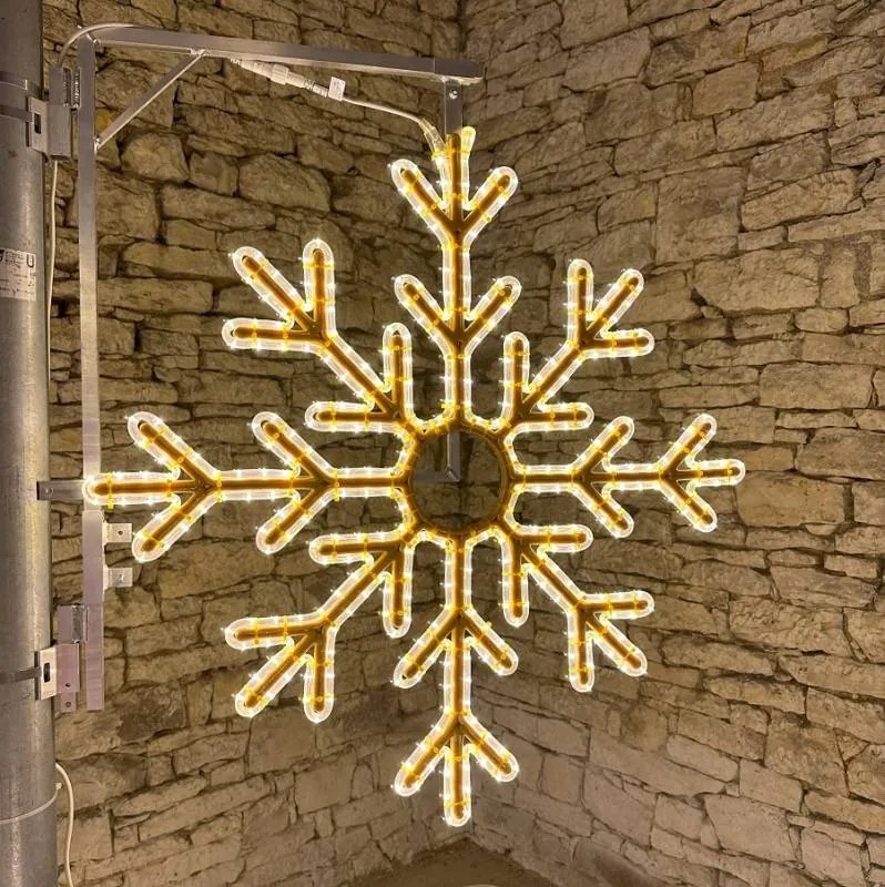 DECOLED LED svetelná vločka X, sada tyčí VO 3D tlač, priemer 102 cm, teplá biela