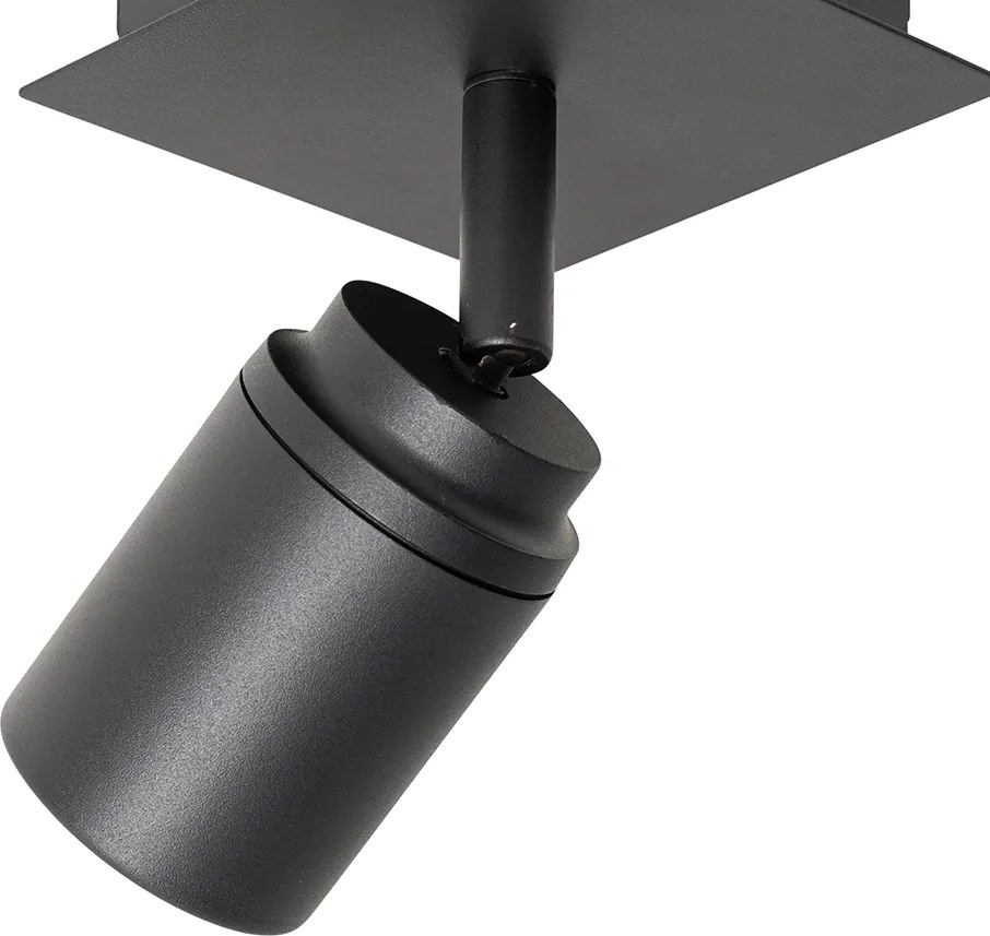 Kúpeľňové bodové svetlo čierne štvorcové IP44 vrátane Wifi GU10 - Ducha