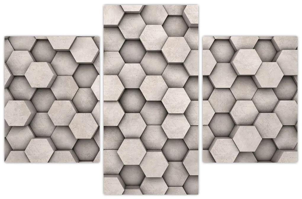 Obraz - Hexagóny v betónovom dizajne (90x60 cm)