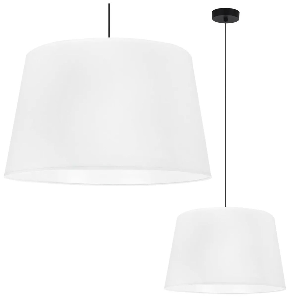 Závesné svietidlo Gaja, 1x biele textilné tienidlo, (fi 44cm), b