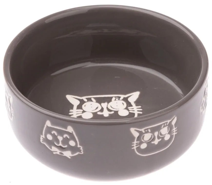 Sivá keramická miska pre mačku Dakls, 300 ml