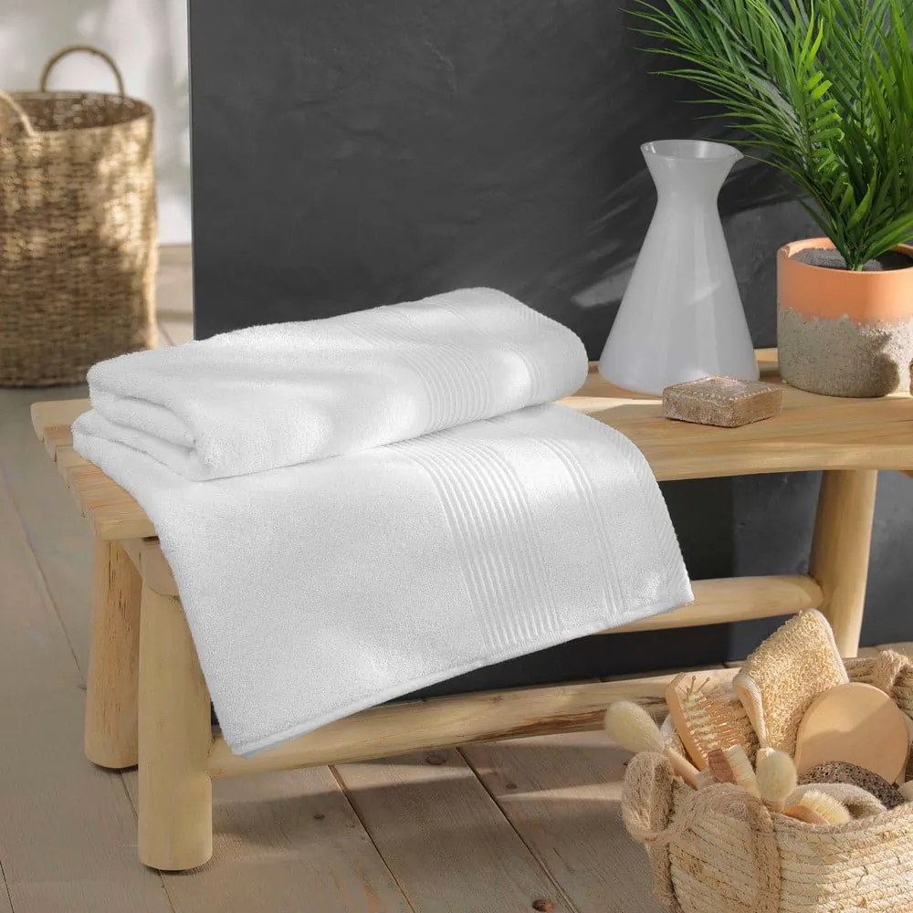 Biela froté bavlnená osuška 90x150 cm Tendresse – douceur d'intérieur