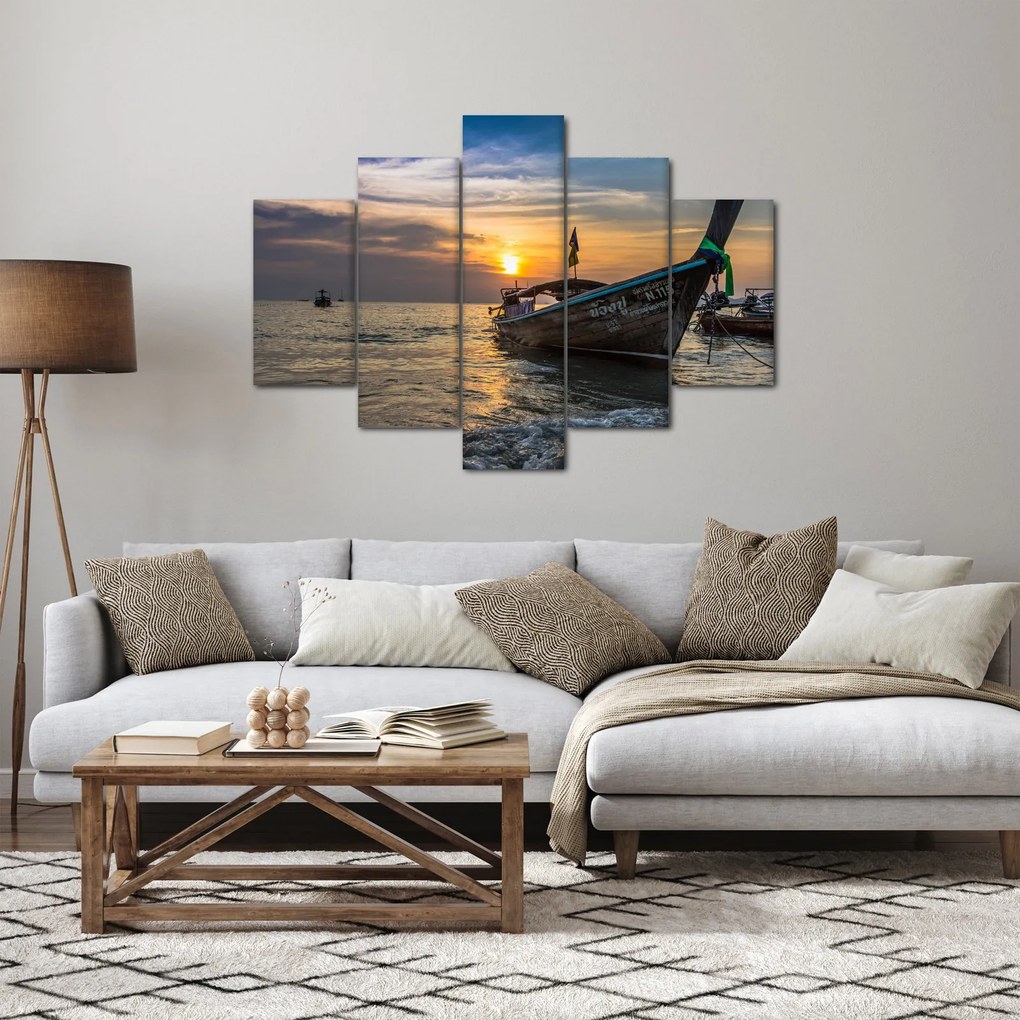 Obraz lode pri brehu (150x105 cm)