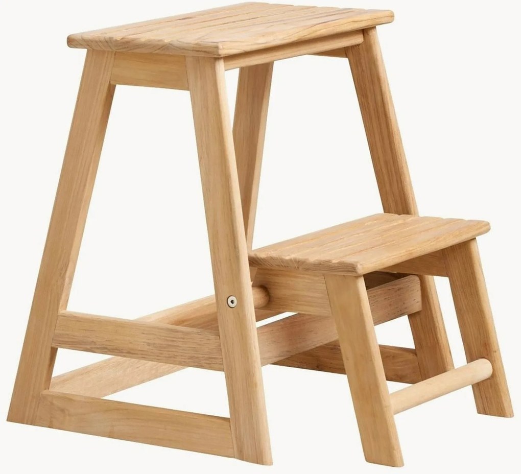 Skladací stupienkový rebrík z tíkového dreva Skala