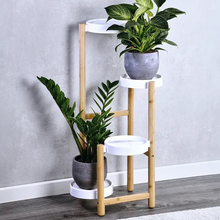 Kesper Stojan na kvety, 4 - poschodia, drevo, biely