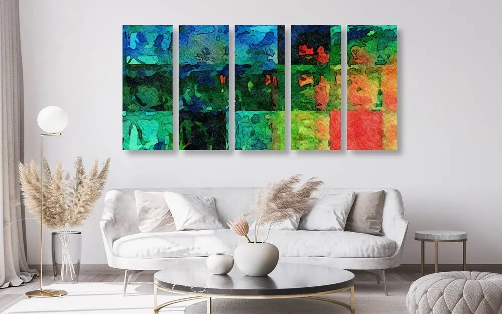 5-dielny obraz moderné výtvarné umenie Varianta: 100x50