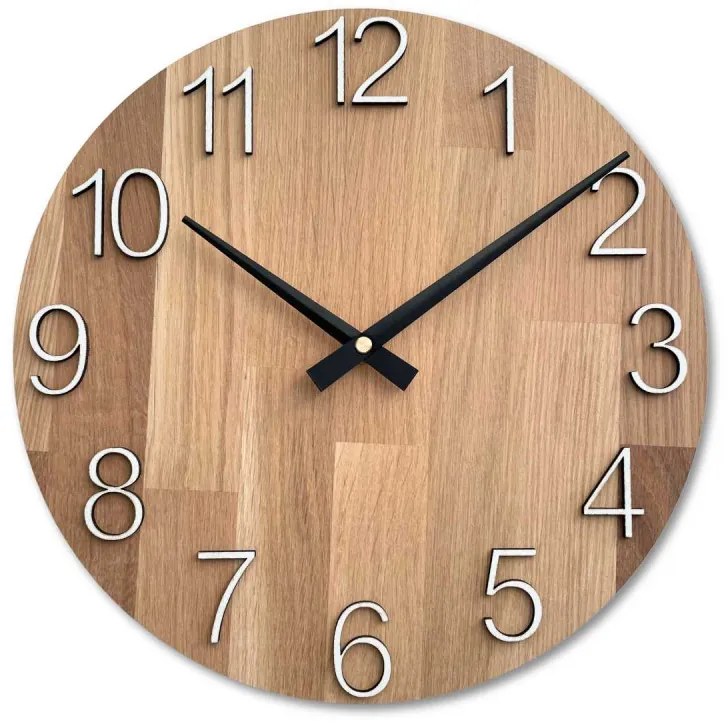 Elegantné nástenné hodiny z masívneho dubu I SENTOP MAS016-OSMO-3071-heads-black
