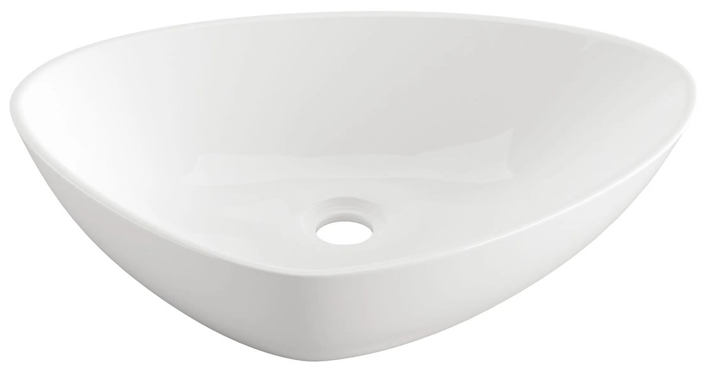Invena Trigono, asymetrické umývadlo na dosku 500x405, INV-CE-58-001-W