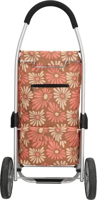 Beagles Hnedý kvetovaný nákupný vozík na kolieskach “Aluman“