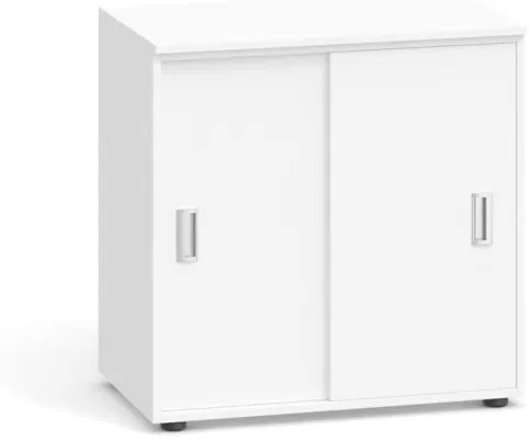 Kancelárska skriňa so zasúvacími dverami, 740 x 800 x 420 mm, biela