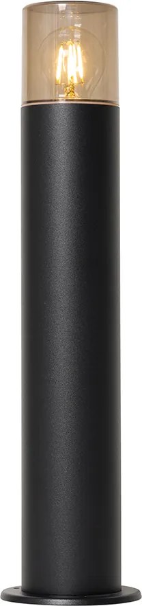 Vonkajšia stojaca lampa čierna s dymovým tienidlom 50 cm - Odense