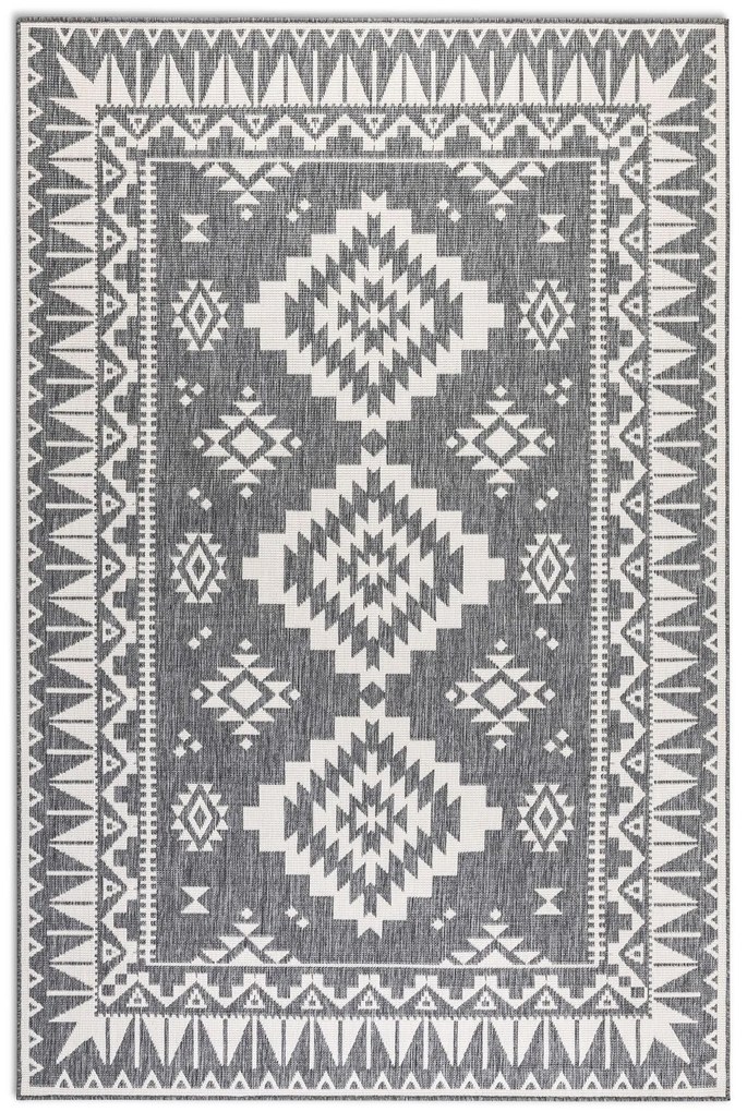 Kusový koberec Gemini 106018 Silver z kolekcie Elle – na von aj na doma, 160x230, šedá, chodba / predsieň, ELLE Decoration