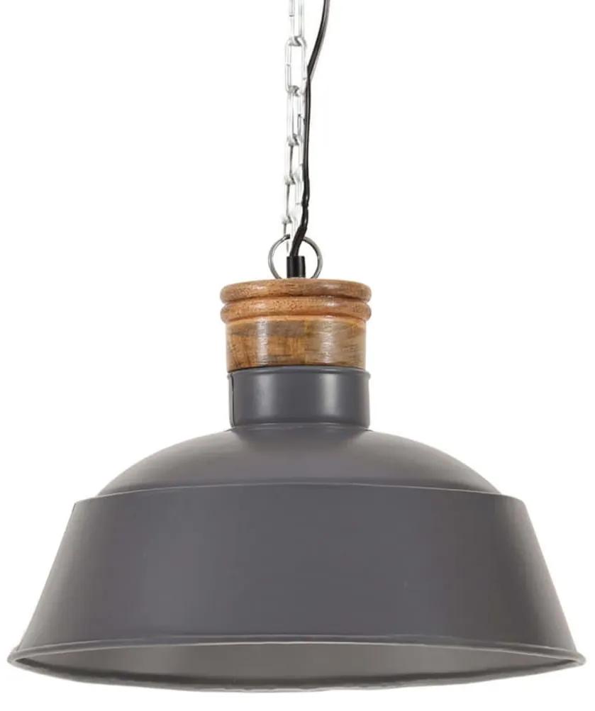 vidaXL Industriálna závesná lampa 42 cm, sivá E27